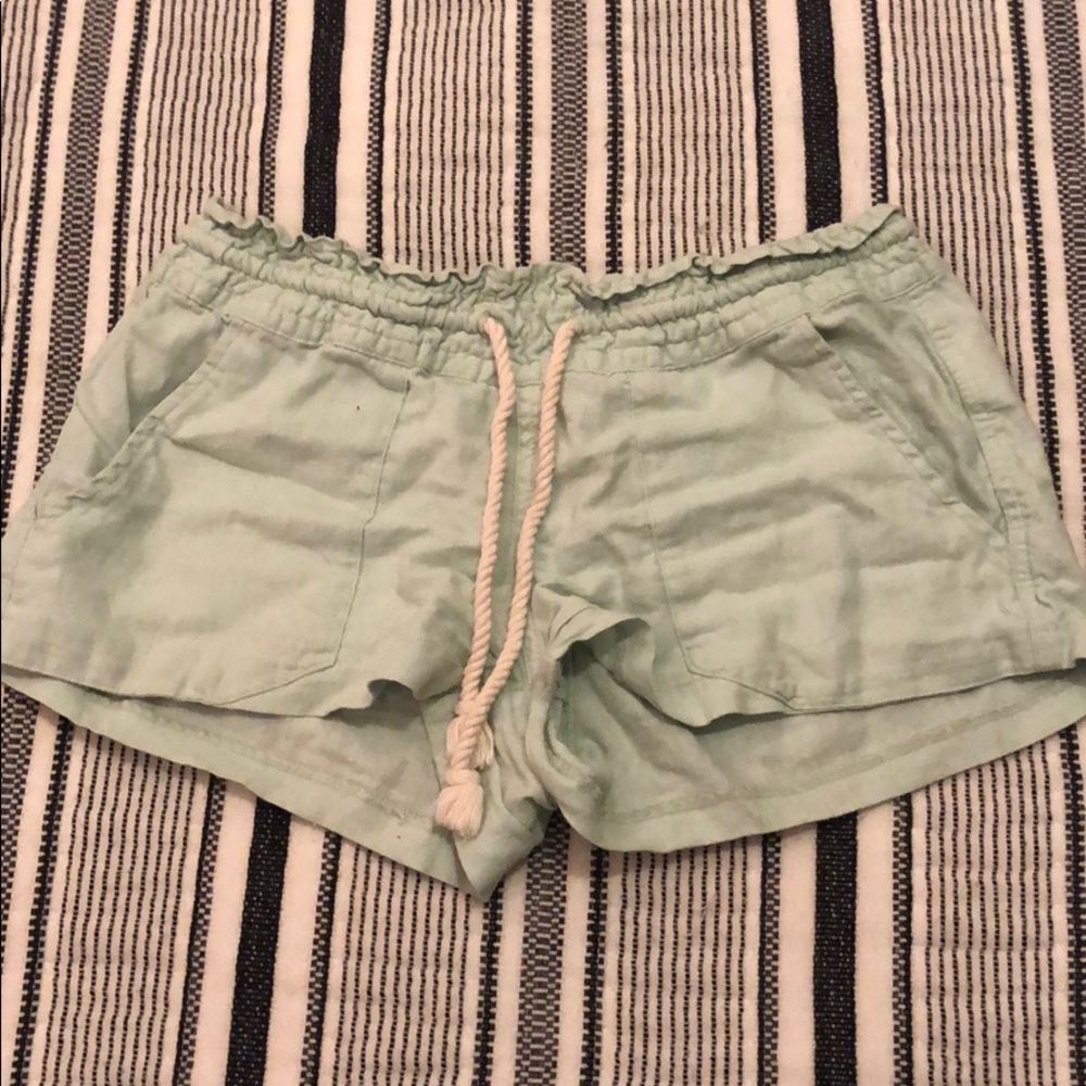 teal shorts